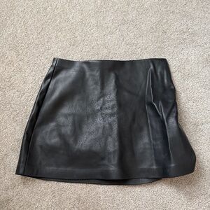 Abercrombie vegan leather black mini skort size S